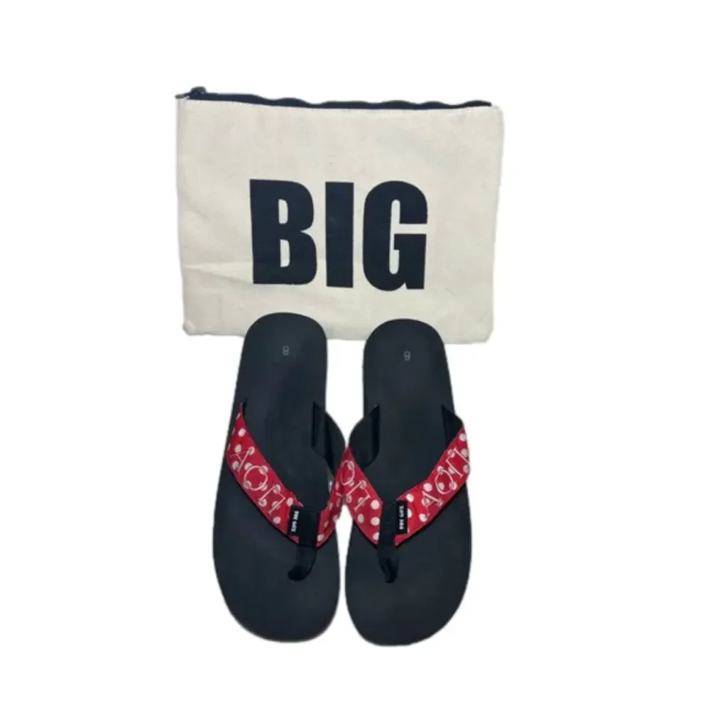 Alpha Omicron Pi Flip Flops with “Big” Zipper Pouch